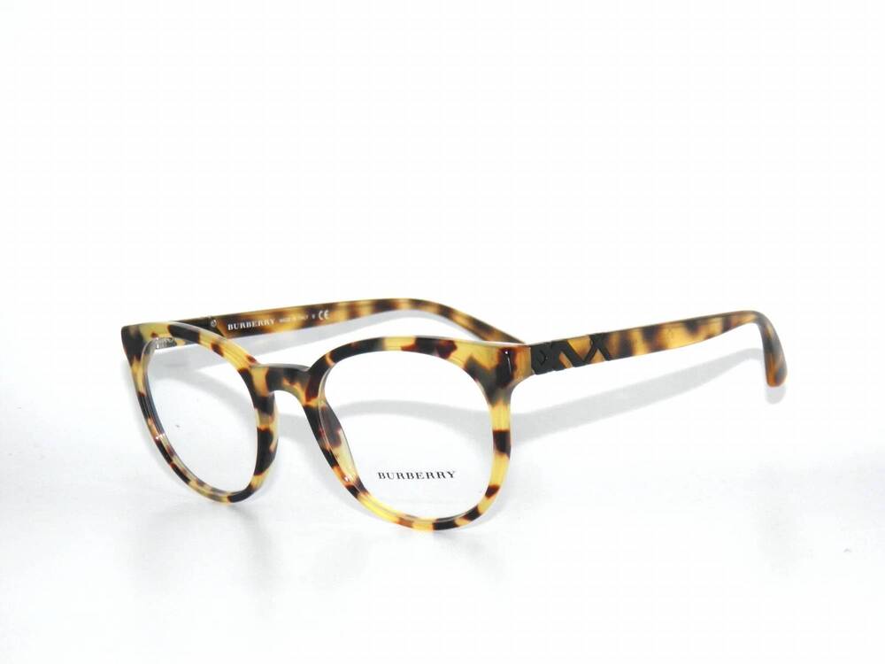 NEW BURBERRY women's round eyeglasses in light havana tortoise